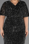 Robe De Invitation Grande Taille Midi Noir ABK2704