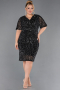 Robe De Invitation Grande Taille Midi Noir ABK2704