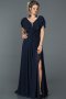 Robe de Fiançaille Longue Bleu Marine ABU032