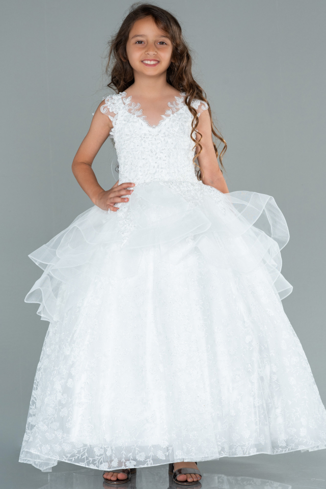 Robe de Mariage Pour Enfant Blanc AN30005