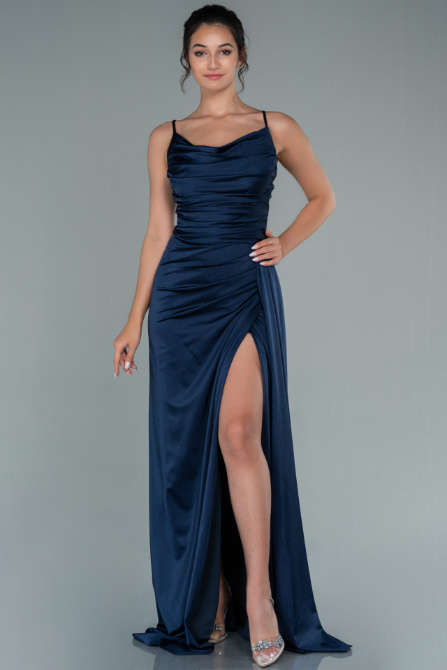 Robe de soirée discount longue bleu marine