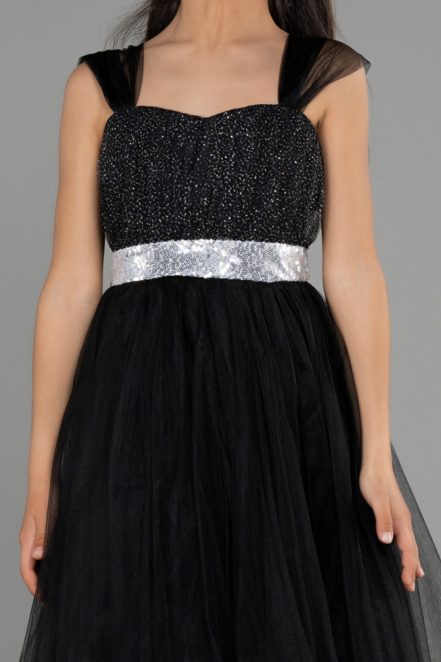 Robe De Soirée Longue Noire Taille Junior 9/10 - Marque Morgan & Co. - Occasion Très Bon état