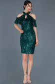 Robe de Soirée Courte Émeraude ABK323