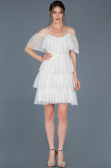 Robe de Soirée Courte Blanc ABK413