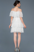 Robe de Soirée Courte Blanc ABK413