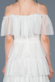 Robe de Soirée Courte Blanc ABK413