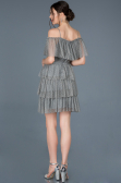 Robe de Soirée Courte Gris ABK413
