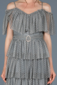 Robe de Soirée Courte Gris ABK413