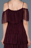 Robe de Soirée Courte Prune ABK413