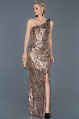 Robe de Soirée Longue Bronze ABU835