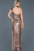 Robe de Soirée Longue Bronze ABU835