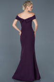 Robe de Soirée Longue Violet Foncé ABU870