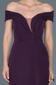 Robe de Soirée Longue Violet Foncé ABU870
