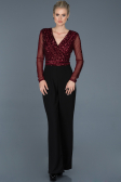 Robe de Soirée Noir-Bordeaux ABT035
