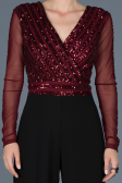 Robe de Soirée Noir-Bordeaux ABT035