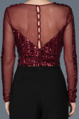 Robe de Soirée Noir-Bordeaux ABT035
