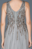 Robe de Soirée Longue Pierreux Gris ABU878