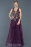 Robe de Soirée Longue Pierreux Violet ABU878