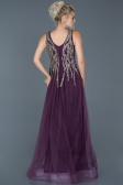 Robe de Soirée Longue Pierreux Violet ABU878