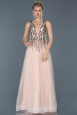 Robe de Soirée Longue Pierreux Poudre ABU878
