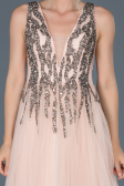 Robe de Soirée Longue Pierreux Poudre ABU878