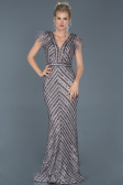 Robe de Soirée Longue Anthracite ABU881