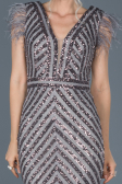 Robe de Soirée Longue Anthracite ABU881