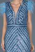 Robe de Soirée Longue Indigo ABU881