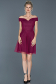 Robe d'Invitation Courte Prune ABK015