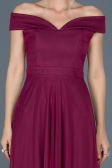 Robe d'Invitation Courte Prune ABK015