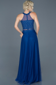 Robe de Fiançaille Longue Bleu Saxe ABU766