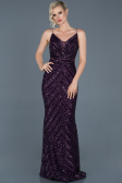 Robe Queue de Poisson Longue Violet ABU892