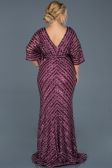 Robe de Soirée Grande Taille Longue Prune ABU900