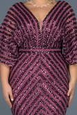 Robe de Soirée Grande Taille Longue Prune ABU900