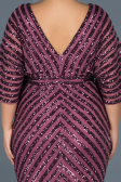 Robe de Soirée Grande Taille Longue Prune ABU900