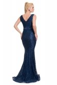 Uzun Lacivert Abiye Elbise AN2141
