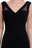Uzun Siyah Abiye Elbise F2417