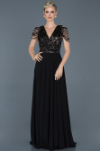 Robe de Cérémonie Longue Noir-Argent ABU932