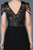 Robe de Cérémonie Longue Noir-Argent ABU932