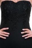 Uzun Siyah Abiye Elbise C7102