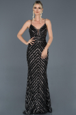 Robe Queue de Poisson Longue Noir-Argent ABU892