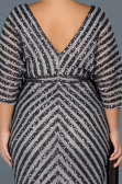 Robe de Soirée Grande Taille Longue Anthracite ABU900