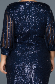 Robe de Soirée Grande Taille Courte Bleu Marine ABK631