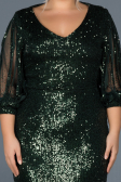 Robe de Soirée Grande Taille Courte Vert ABK631