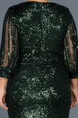Robe de Soirée Grande Taille Courte Vert ABK631