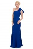 Saks Mavi Balık Abiye Elbise O9136
