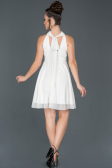 Robe de Soirée Courte Blanc ABK224