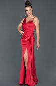 Robe de Soirée Longue Satin Rouge ABU977