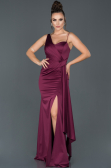 Robe de Soirée Longue Satin Couleur Cerise ABU977