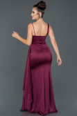 Robe de Soirée Longue Satin Couleur Cerise ABU977